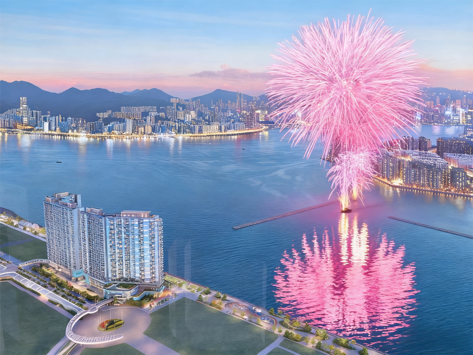 Miami Quay 香港啟德CBD2一線濱海高端住宅外觀實拍（34校網｜2026年入伙）